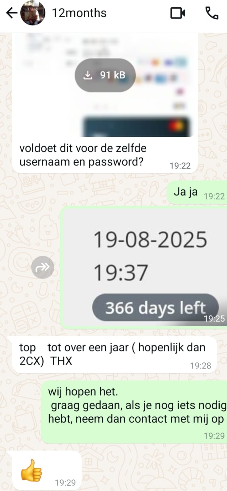 Trex IPTV klantenservice testimonial – klant waardeert ondersteuning en installatie